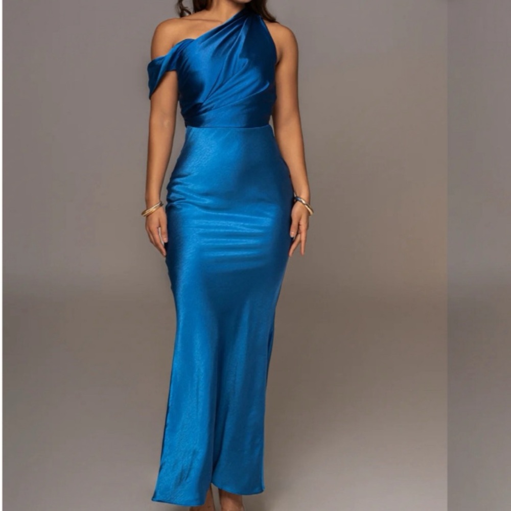 Jlux Label Blue Satin Gown